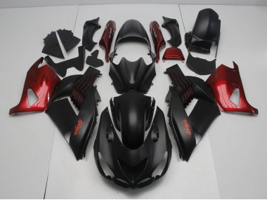 Kawasaki ZX14R ZZR 1400 06-11 - Negro Mate & Rojo